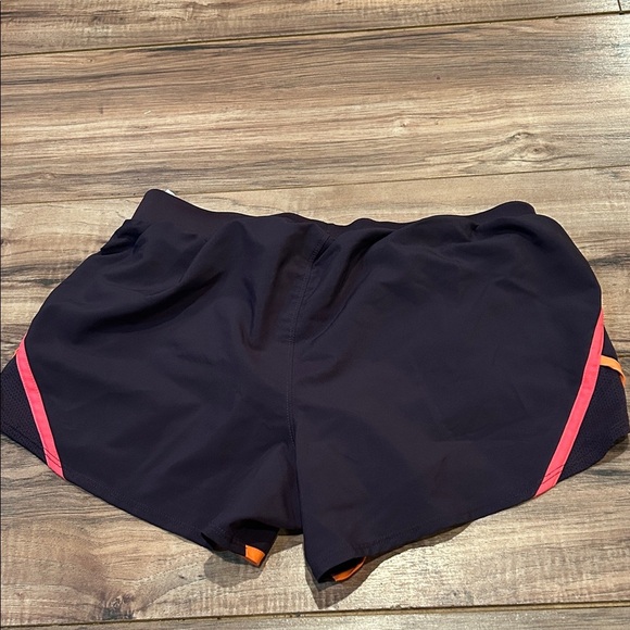 Under Armour Women's plum Shorts with Orange and Pink Accents - Picture 2 of 2